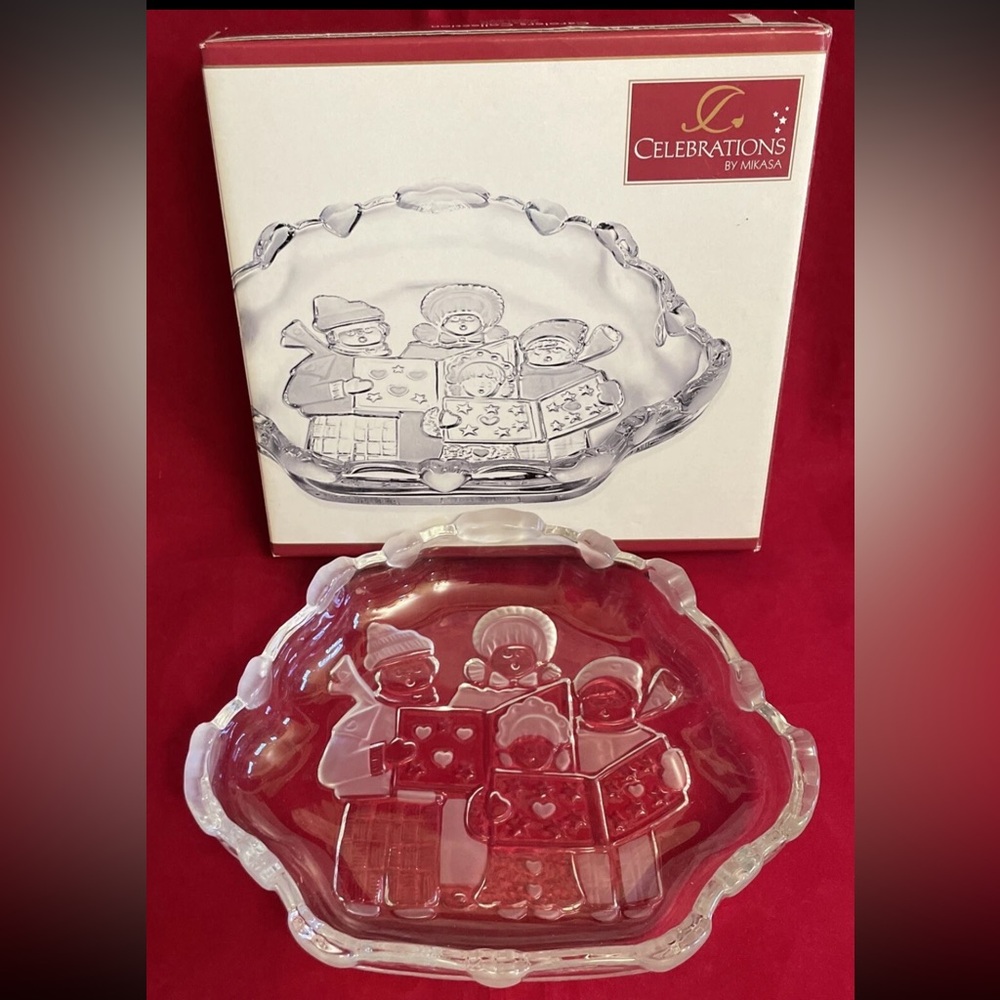 Mikasa Celebrations Crystal Bowl Children Etched Frosted Glass